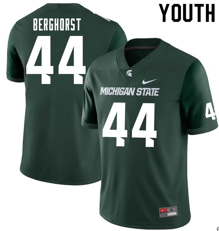 Youth #44 Adam Berghorst Michigan State Spartans College Football Jerseys Sale-Green